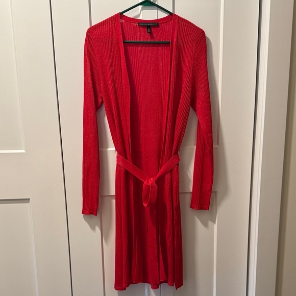 White House Black Market Sweaters - White House Black Market Women's Vibrant Red Cardigan Size L